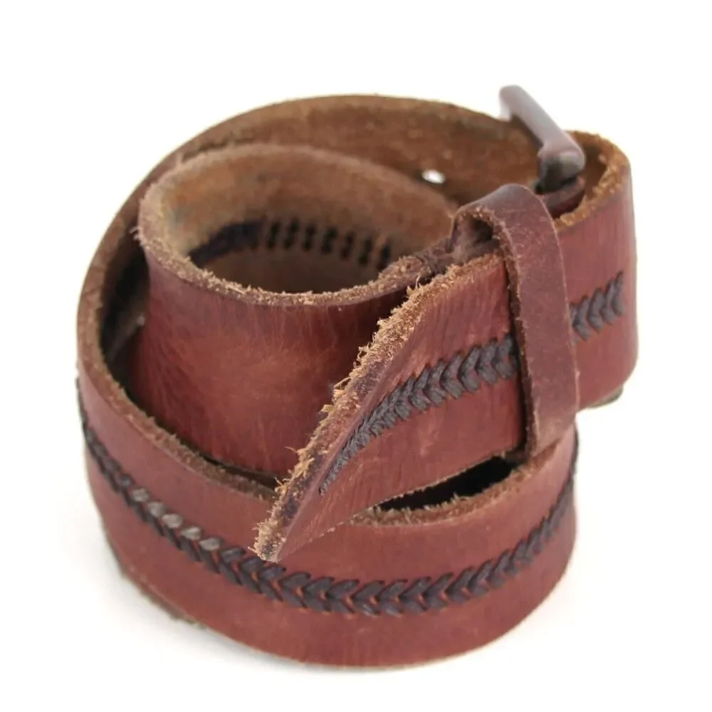 HandCrafted BROWN GENUINE LEATHER 1 3/8